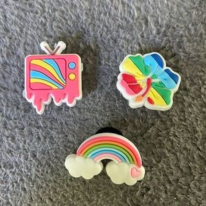 Rainbow Croc charms new set of 3